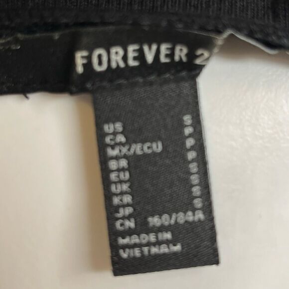 Forever 21 Square Neck Short Sleeve Shirt Black Size Small - Picture 4 of 4